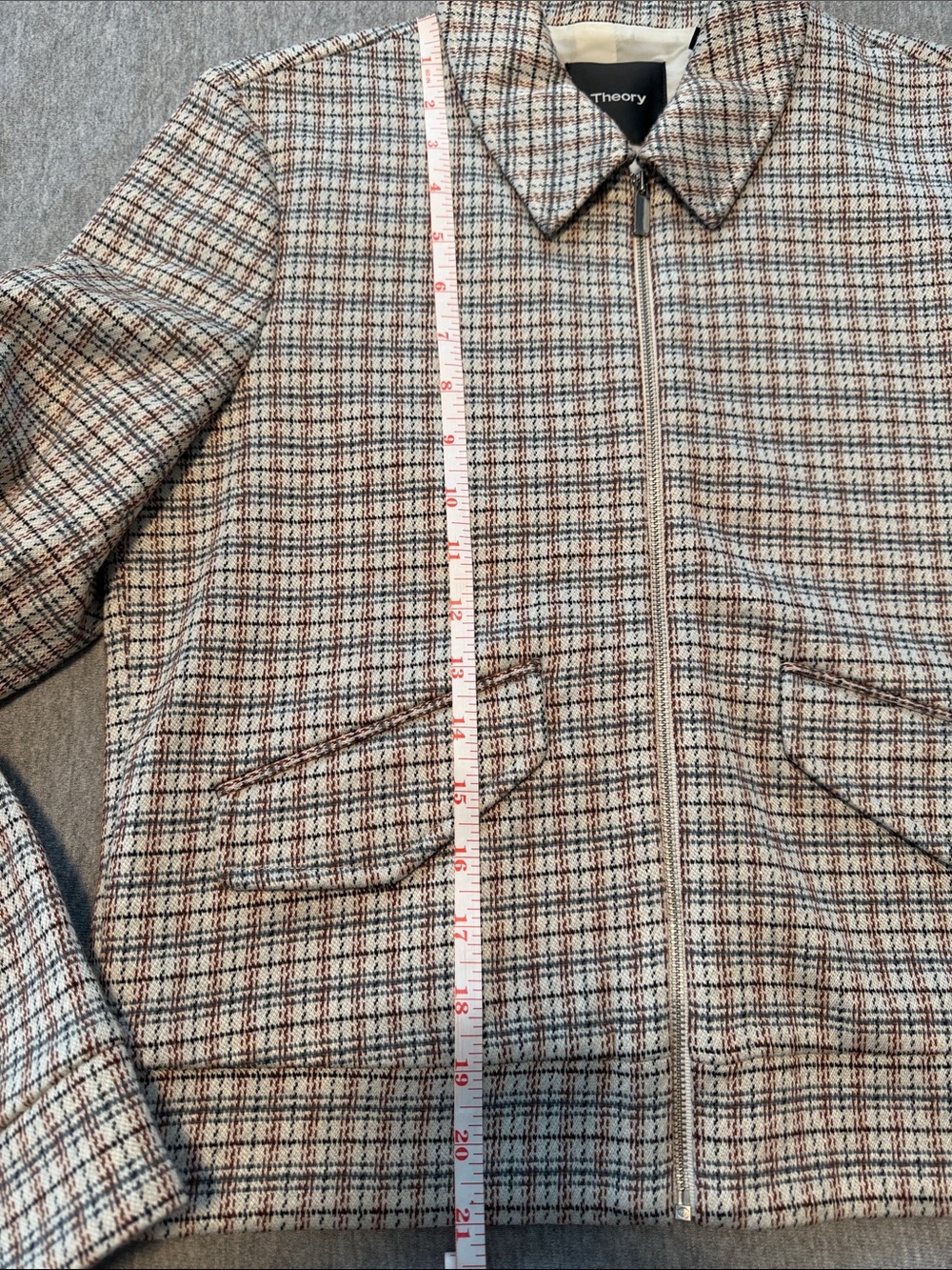Theory Plaid Bomber Style Jacket - Plaid - Picture 5 of 8